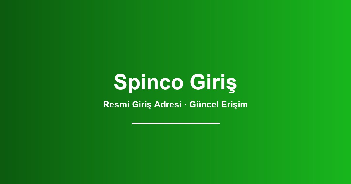 Spinco giriş görseli