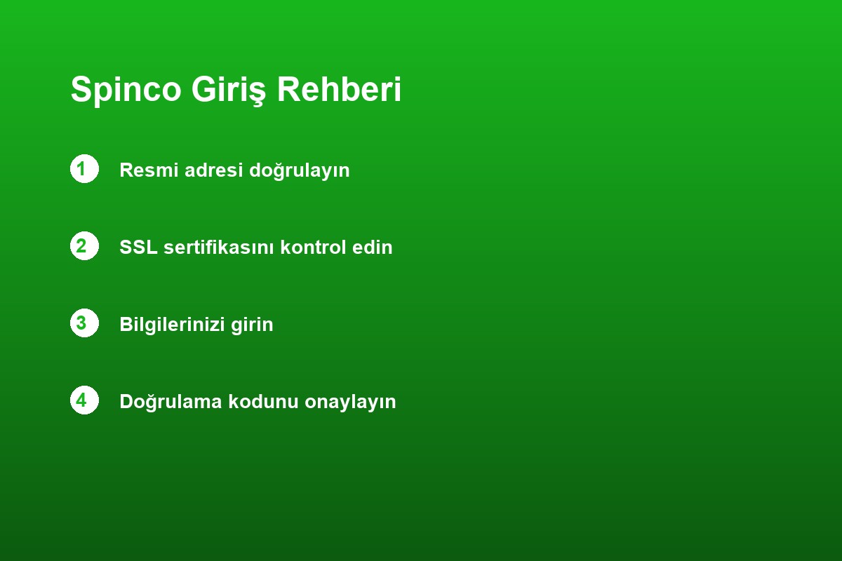 Spinco giriş adımları